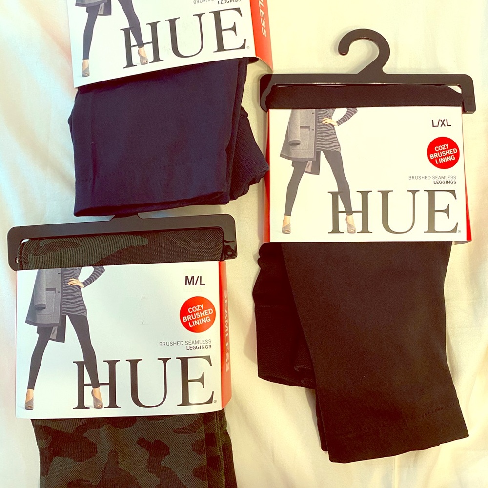 HUE Brushed Seamless Leggings 2 Pair Bundle!! NWT